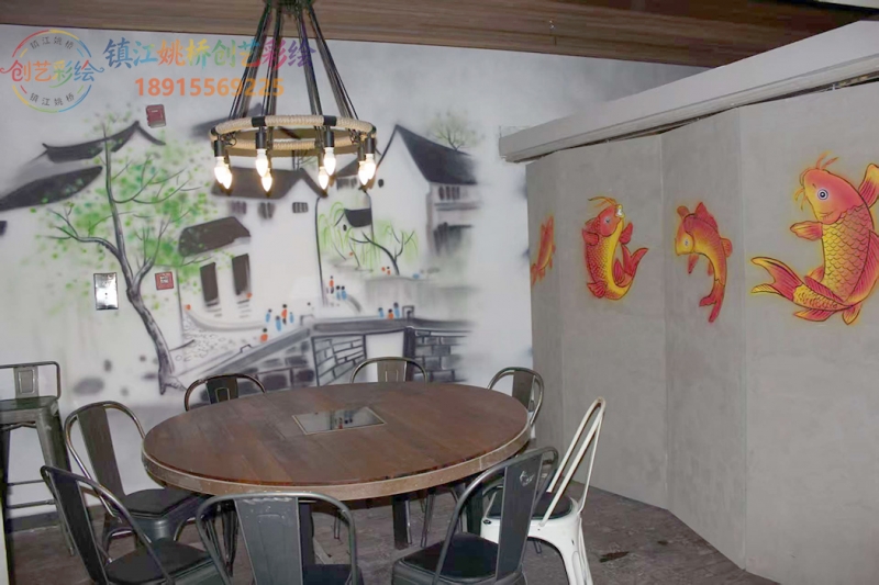 墙体彩绘解锁餐厅的专属记忆