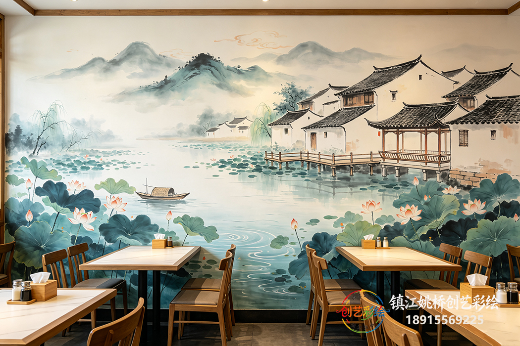 镇江饭店墙体彩绘