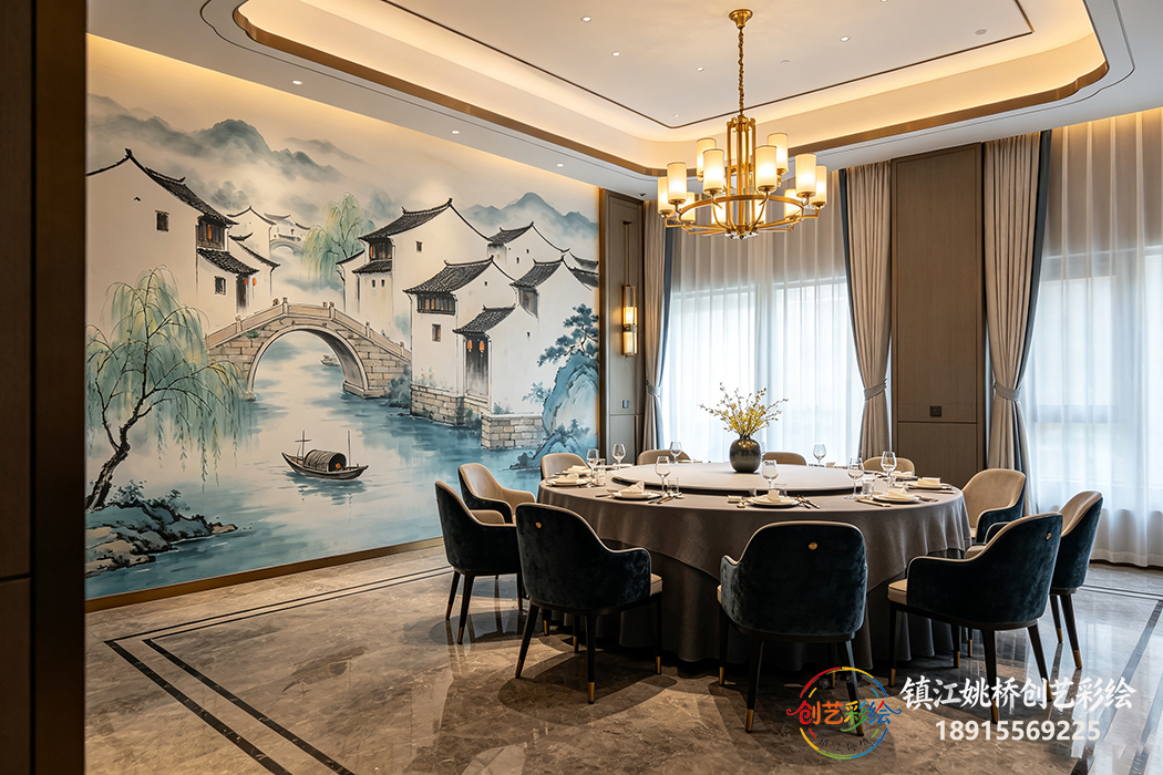 镇江背景墙彩绘